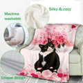 Ohaprints-Fleece-Sherpa-Blanket-Tuxedo-Cat-Cute-Pet-Cat-Custom-Personalized-Name-Soft-Throw-Blanket-603-Fleece Blanket