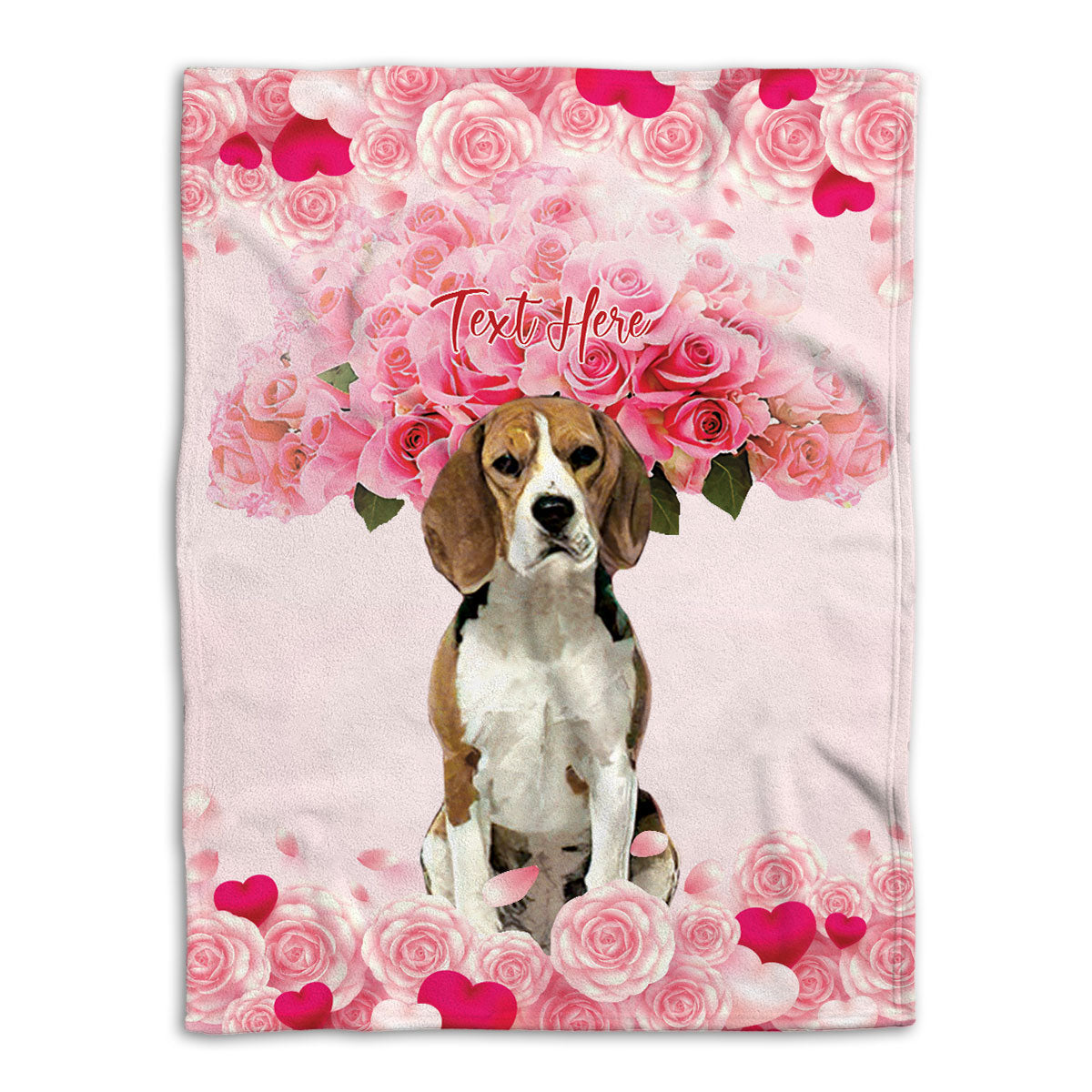 Ohaprints-Fleece-Sherpa-Blanket-Beagle-Dog-Lover-Heart-Custom-Personalized-Name-Soft-Throw-Blanket-816-Fleece Blanket