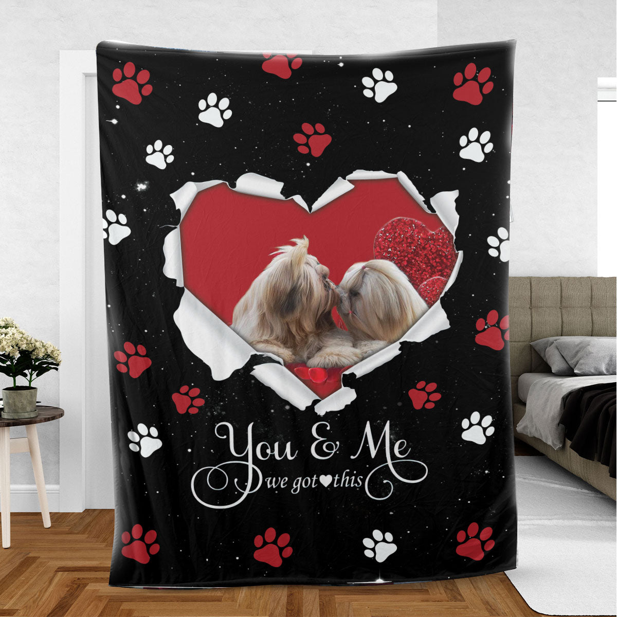 Ohaprints-Fleece-Sherpa-Blanket-Shih-Tzu-Shitzu-Dog-Lover-Love-Heart-3-Soft-Throw-Blanket-416-Sherpa Blanket