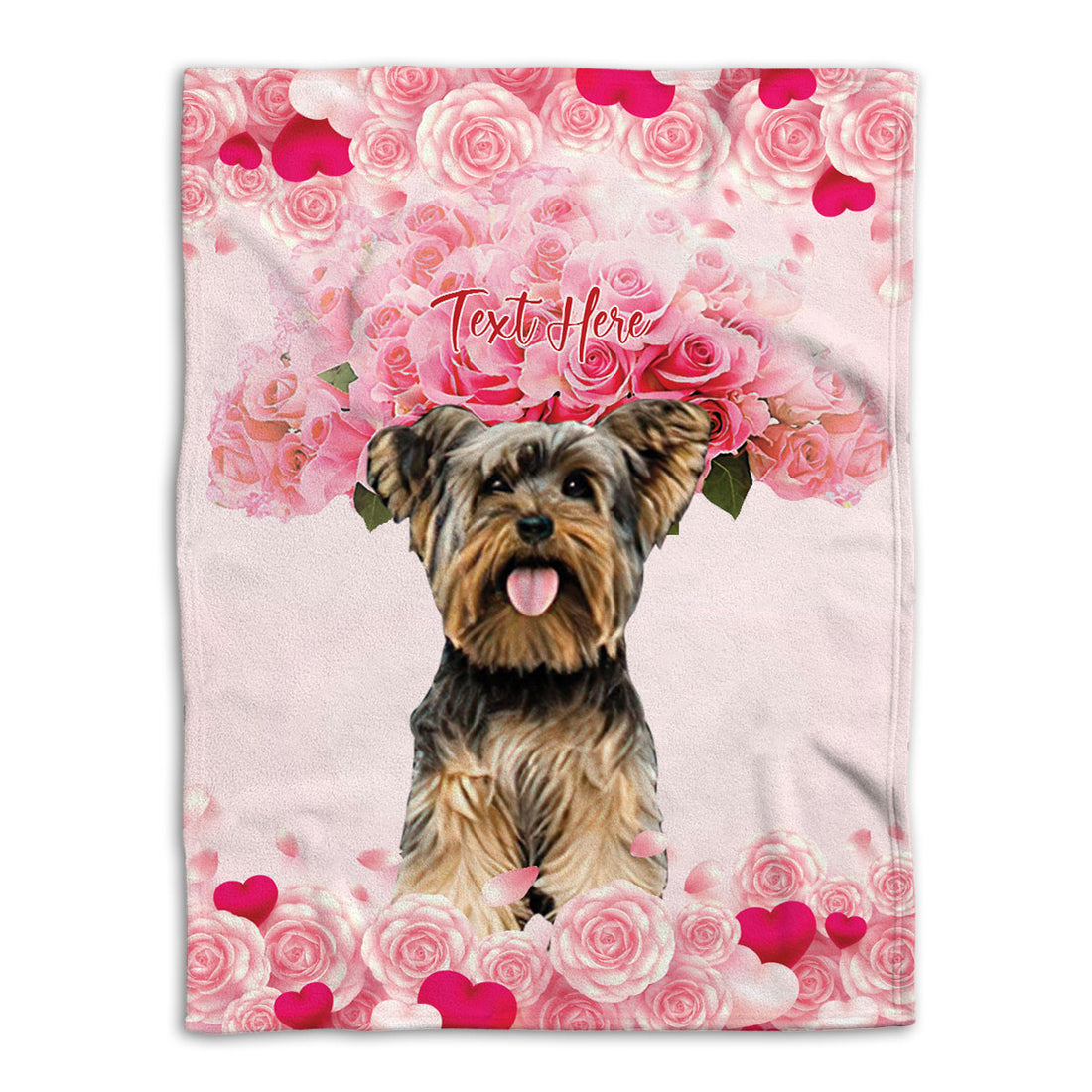 Ohaprints-Fleece-Sherpa-Blanket-Yorkshire-Terrier-Yorkie-Custom-Personalized-Name-Soft-Throw-Blanket-586-Fleece Blanket