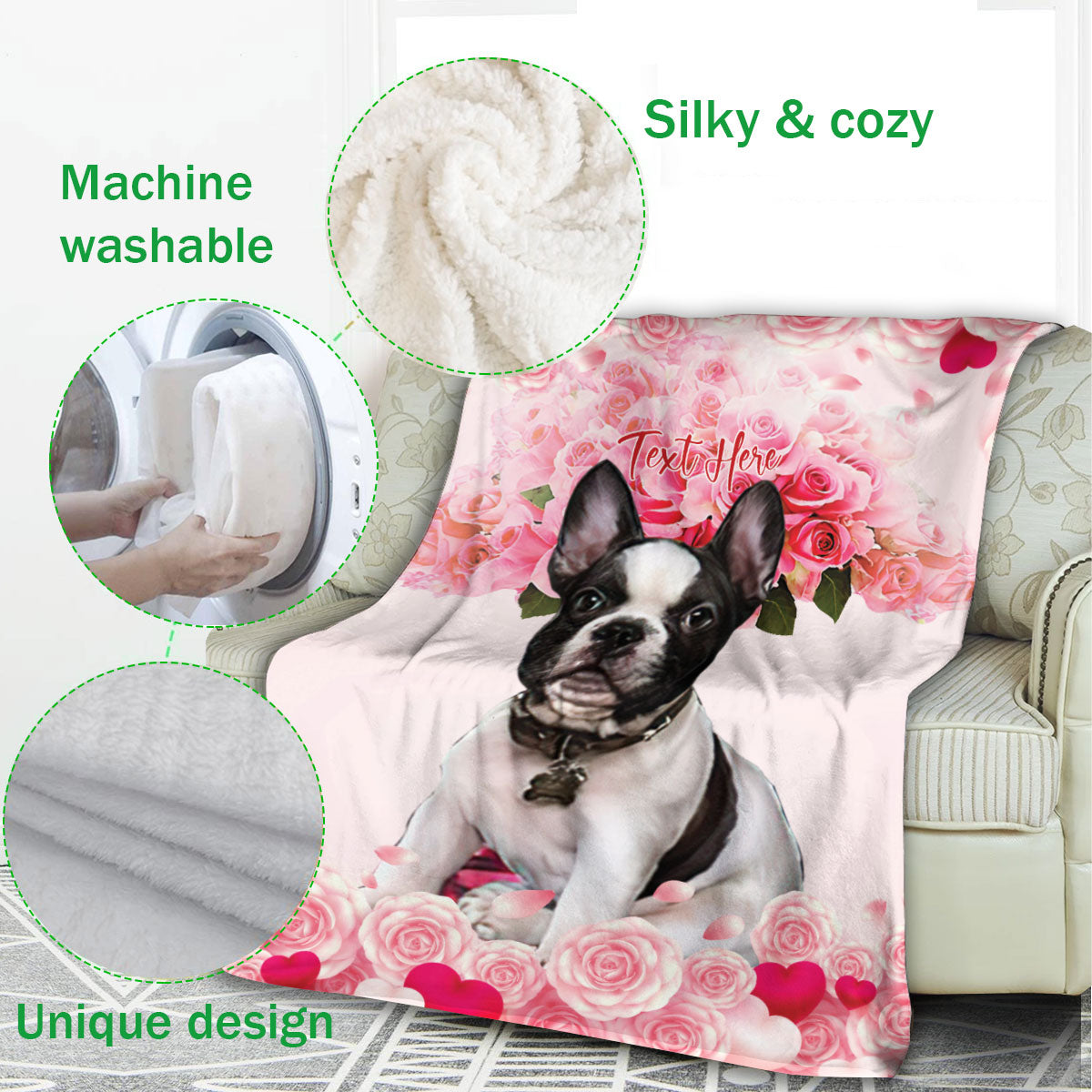 Ohaprints-Fleece-Sherpa-Blanket-Boston-Terrier-Dog-Lover-Custom-Personalized-Name-Soft-Throw-Blanket-812-Fleece Blanket