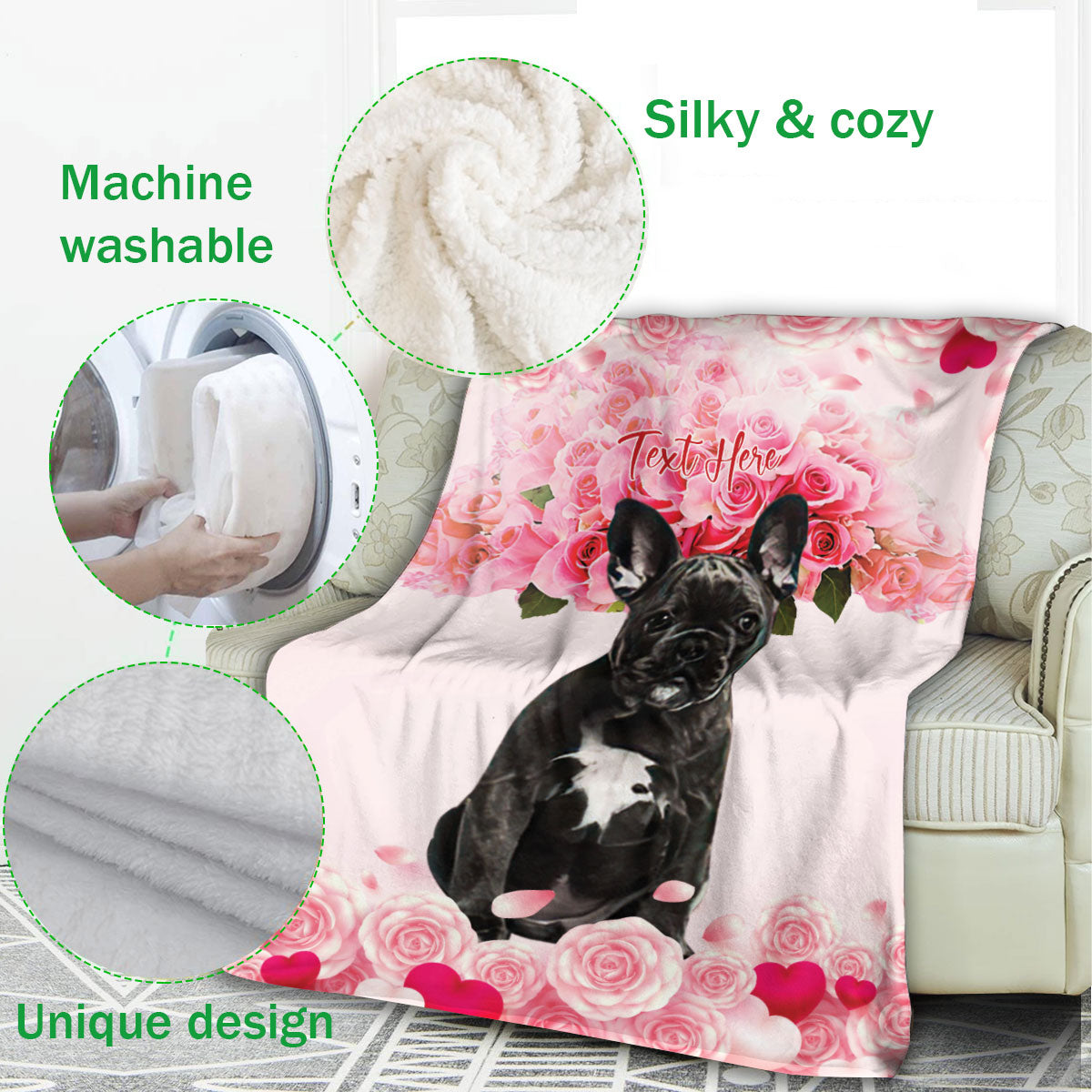 Ohaprints-Fleece-Sherpa-Blanket-Frenchie-French-Bulldog-Dog-Lover-Custom-Personalized-Name-Soft-Throw-Blanket-364-Fleece Blanket