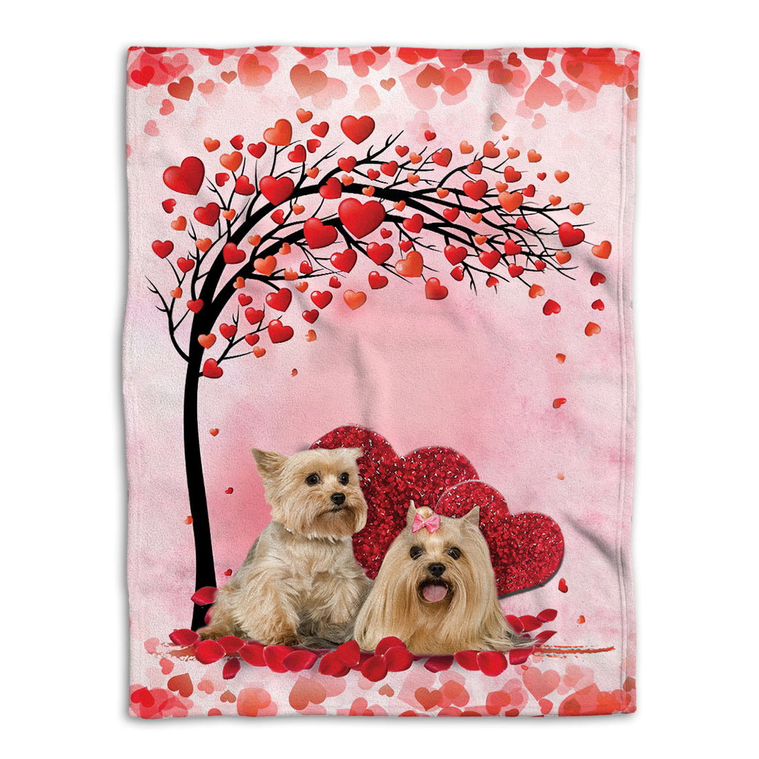 Ohaprints-Fleece-Sherpa-Blanket-Yorkshire-Terrier-Yorkie-Shorkie-Dog-Lover-Pink-Soft-Throw-Blanket-406-Fleece Blanket