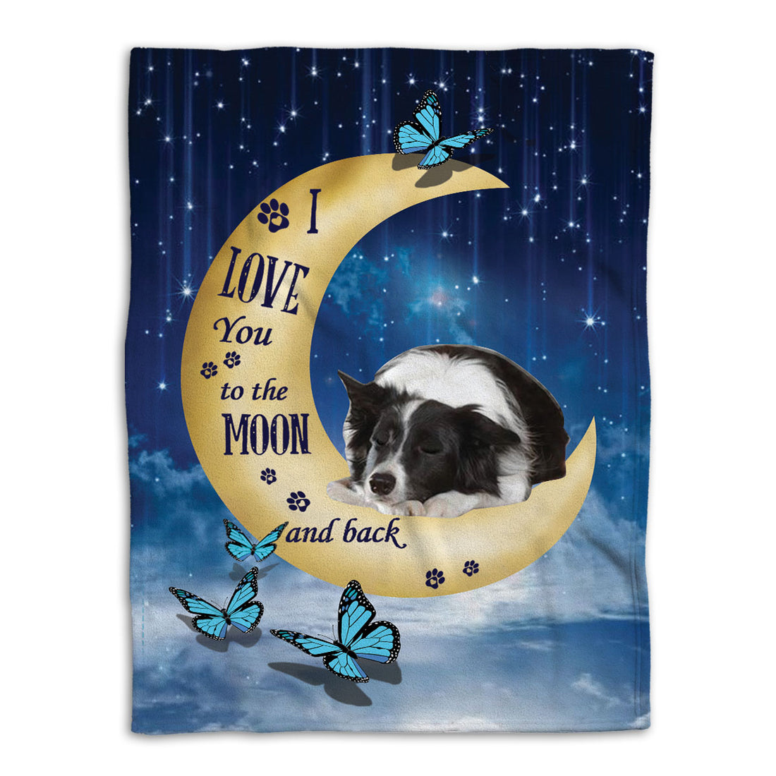 Ohaprints-Fleece-Sherpa-Blanket-Border-Collie-Dog-Lover-Love-Moon-Night-Soft-Throw-Blanket-368-Fleece Blanket