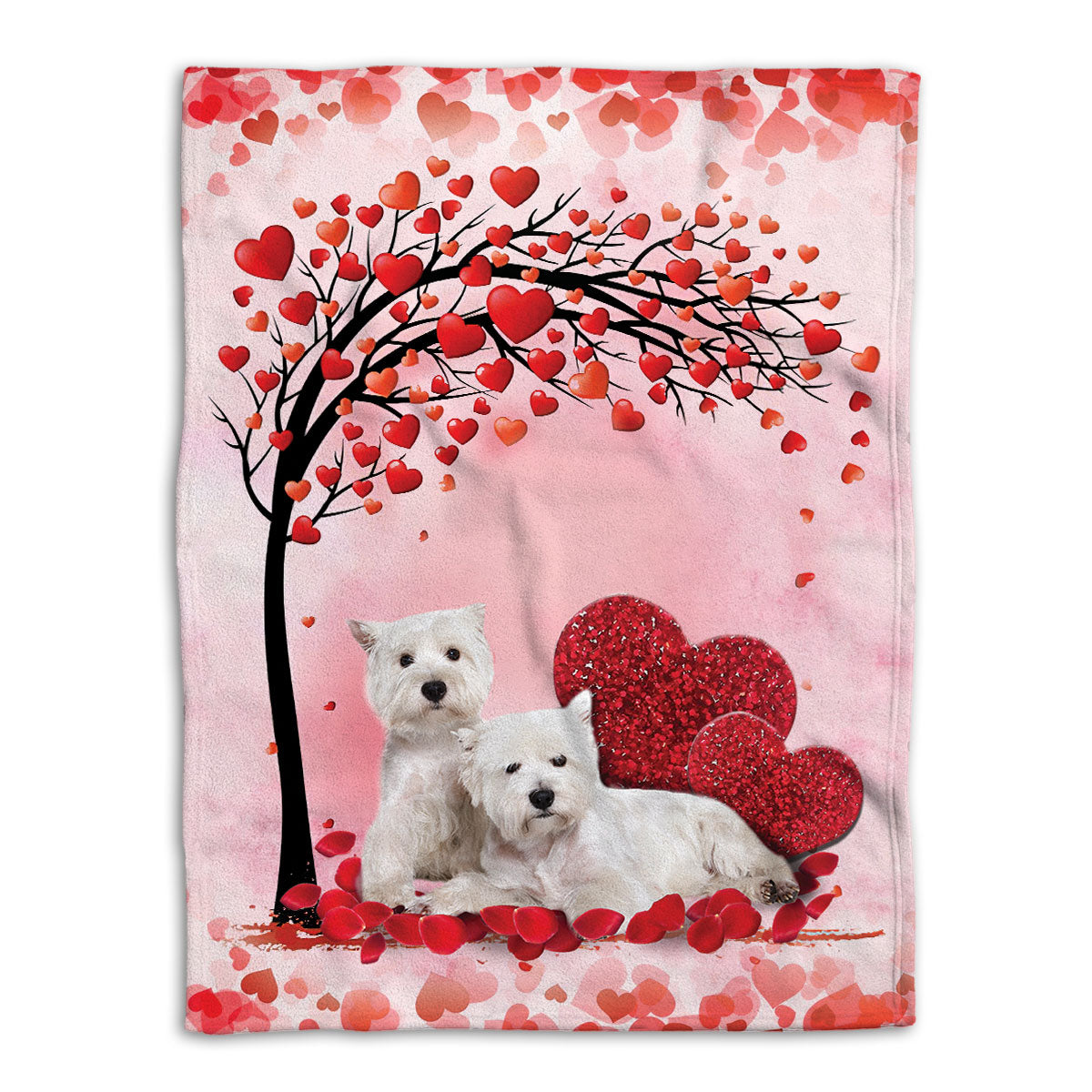 Ohaprints-Fleece-Sherpa-Blanket-West-Highland-Terrier-Westie-Dog-Lover-Hearts-Soft-Throw-Blanket-398-Fleece Blanket