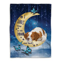 Ohaprints-Fleece-Sherpa-Blanket-Brittany-Spaniel-Dog-Lover-Love-Moon-Night-Soft-Throw-Blanket-823-Fleece Blanket