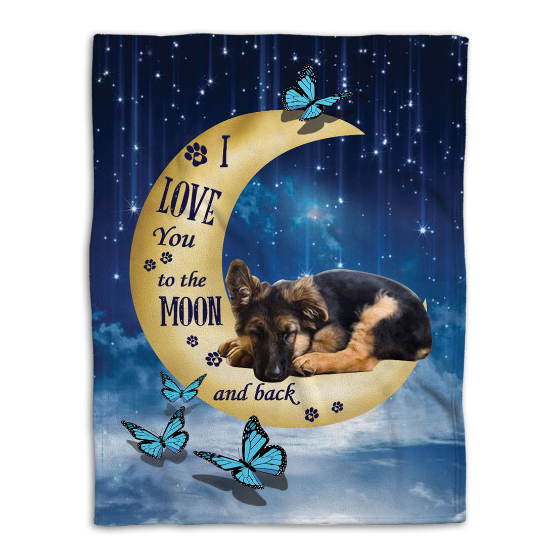 Ohaprints-Fleece-Sherpa-Blanket-German-Shepherd-Dog-Puppy-Lover-Love-Moon-Night-Soft-Throw-Blanket-448-Fleece Blanket