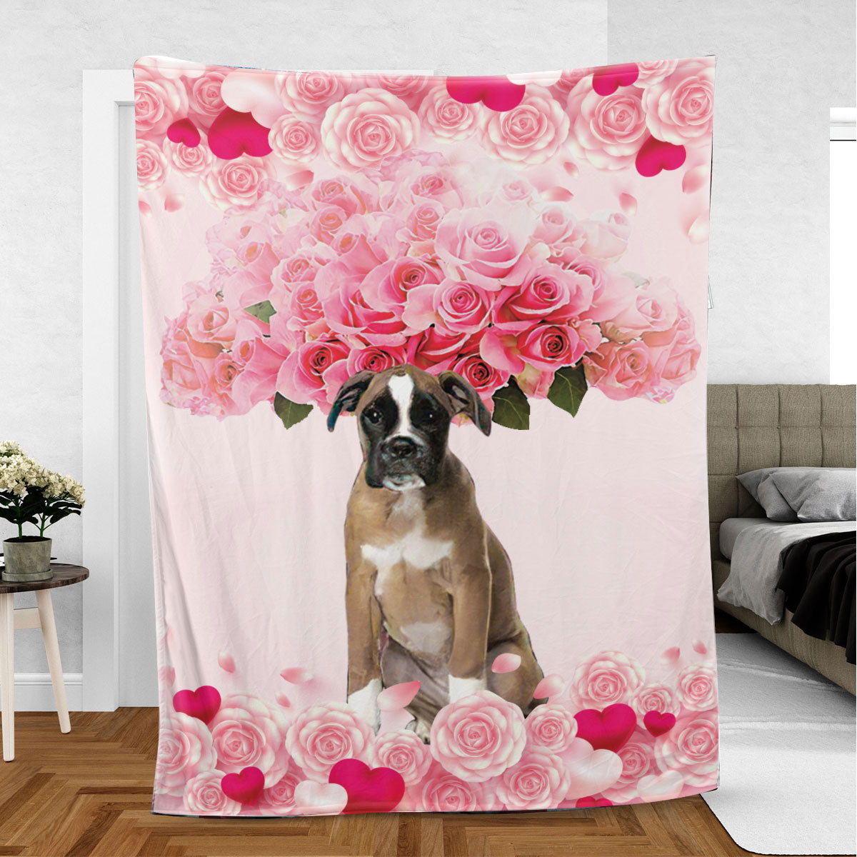 Ohaprints-Fleece-Sherpa-Blanket-Boxer-Dog-Lover-Love-Heart-Soft-Throw-Blanket-575-Sherpa Blanket