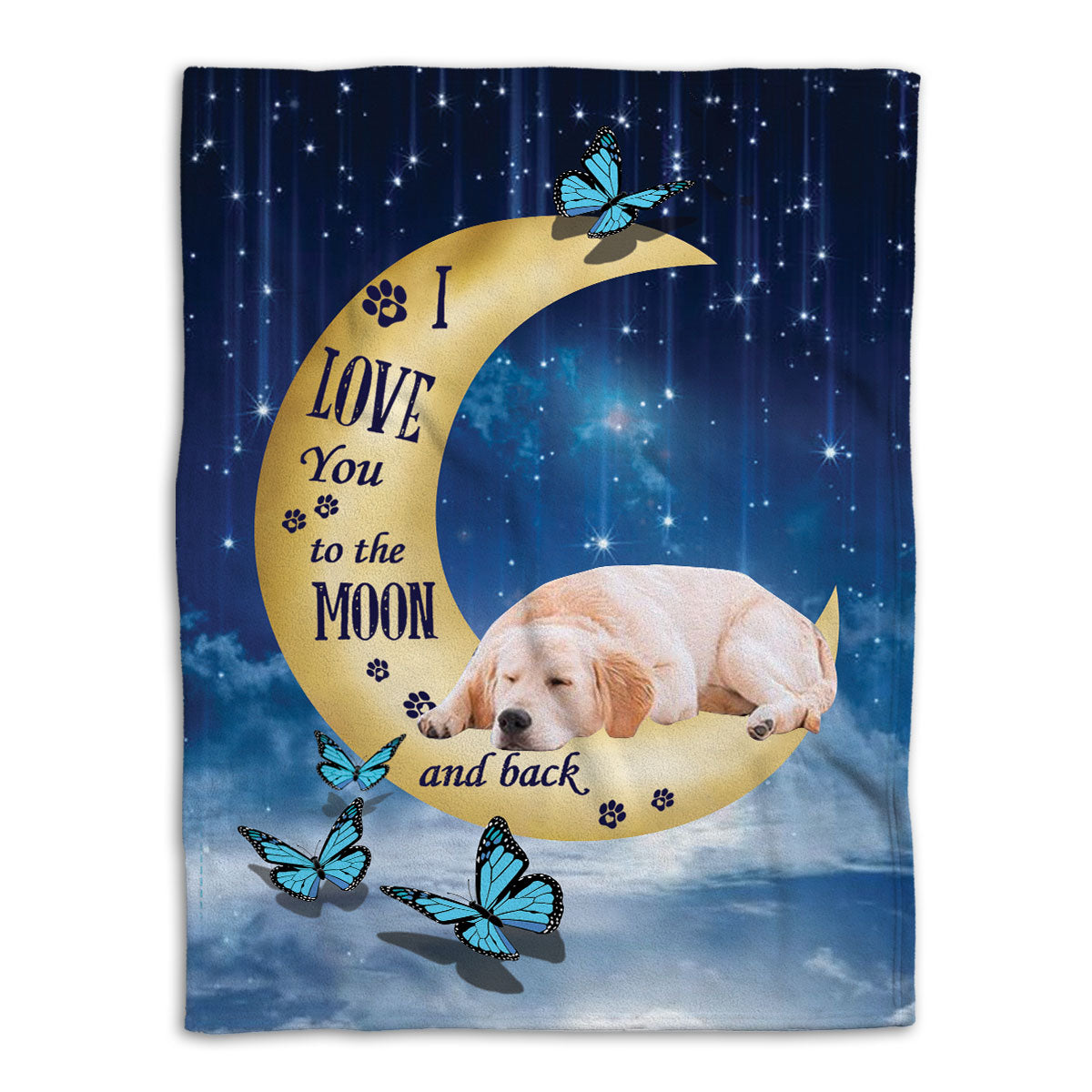 Ohaprints-Fleece-Sherpa-Blanket-Golden-Retriever-Labrador-Retriever-Dog-Lover-Love-Moon-Night-Soft-Throw-Blanket-822-Fleece Blanket