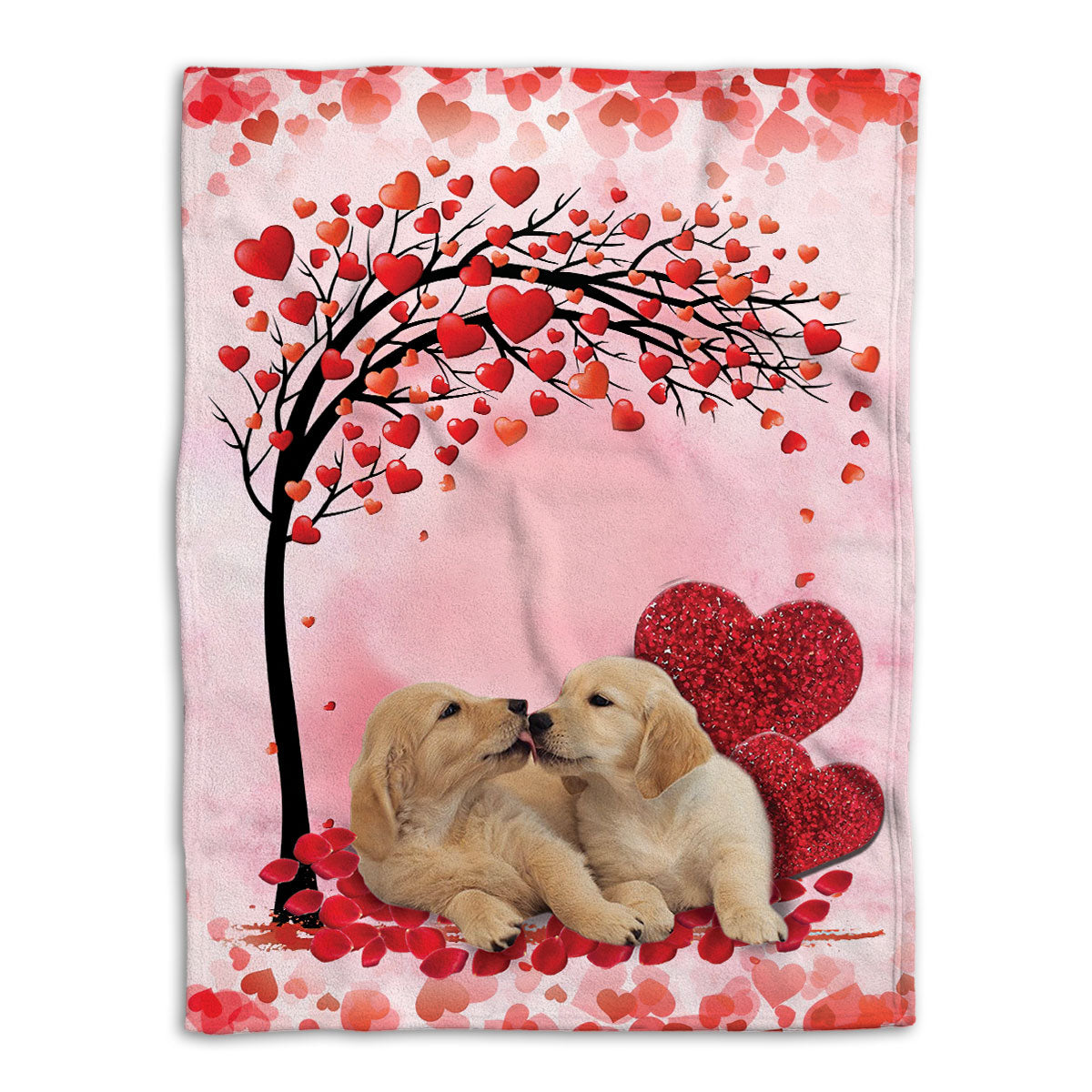 Ohaprints-Fleece-Sherpa-Blanket-Golden-Retriever-Labrador-Retriever-Dog-Lover-Pink-Soft-Throw-Blanket-766-Fleece Blanket