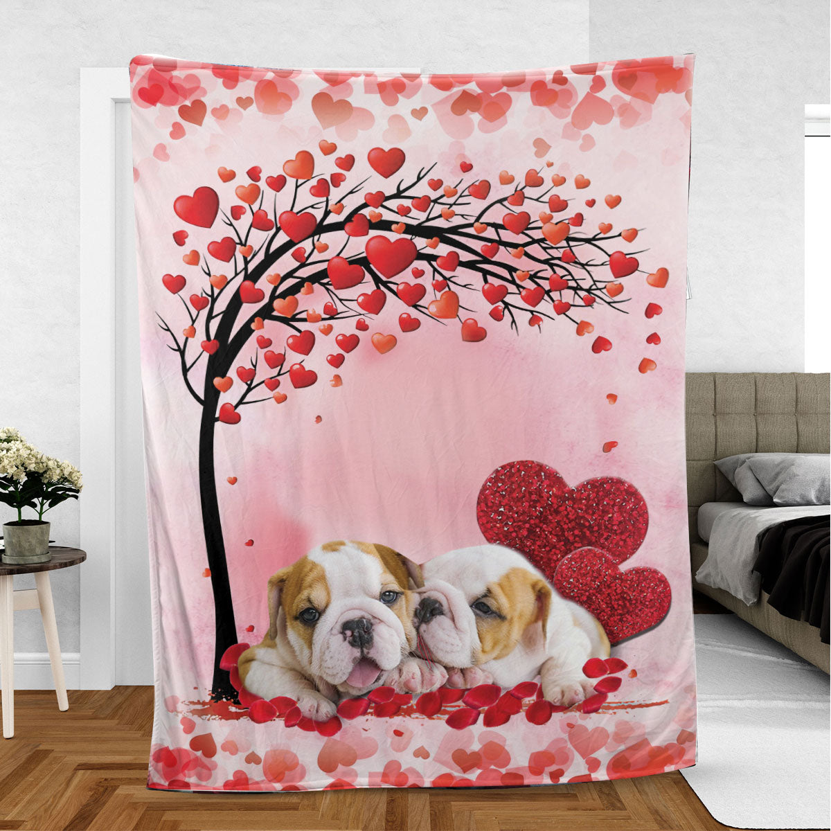 Ohaprints-Fleece-Sherpa-Blanket-English-Bull-Bulldog-Dog-Lover-Love-Heart-1-Soft-Throw-Blanket-541-Sherpa Blanket