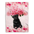 Ohaprints-Fleece-Sherpa-Blanket-Black-Pug-Dog-Lover-Love-Heart-Soft-Throw-Blanket-453-Fleece Blanket