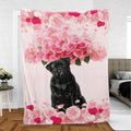 Ohaprints-Fleece-Sherpa-Blanket-Black-Pug-Dog-Lover-Love-Heart-Soft-Throw-Blanket-453-Sherpa Blanket