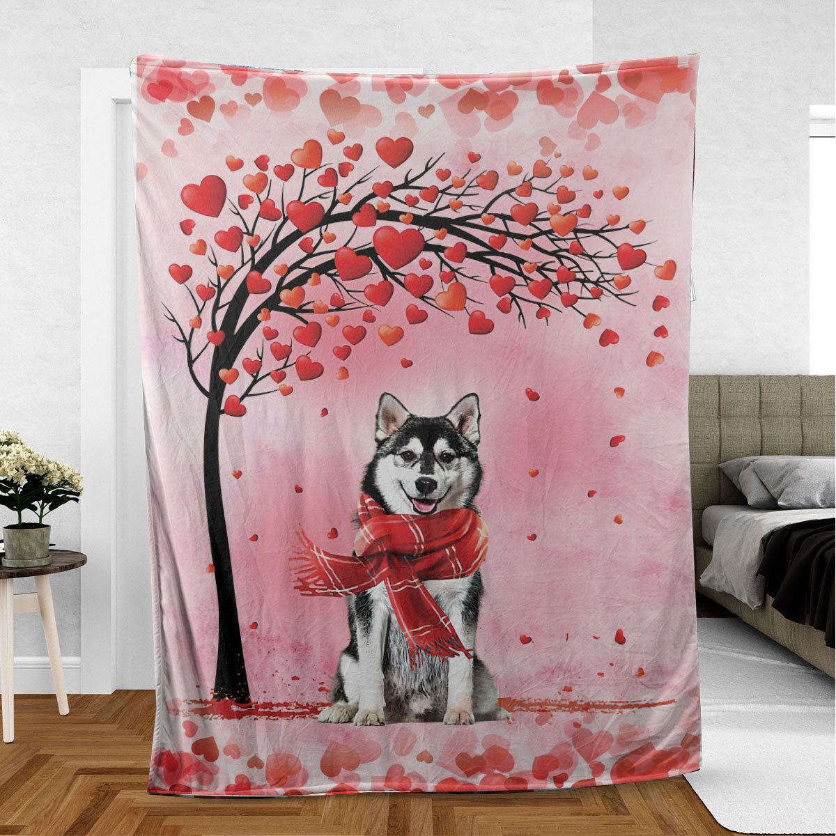 Ohaprints-Fleece-Sherpa-Blanket-Siberian-Husky-Dog-Lover-Love-Heart-1-Soft-Throw-Blanket-761-Sherpa Blanket