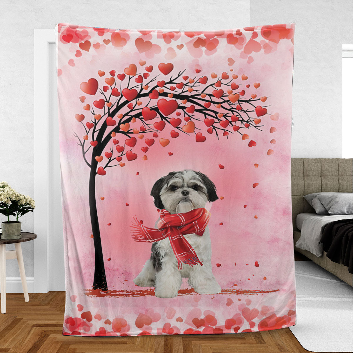 Ohaprints-Fleece-Sherpa-Blanket-Shih-Tzu-Shitzu-Dog-Lover-Love-Heart-1-Soft-Throw-Blanket-419-Sherpa Blanket