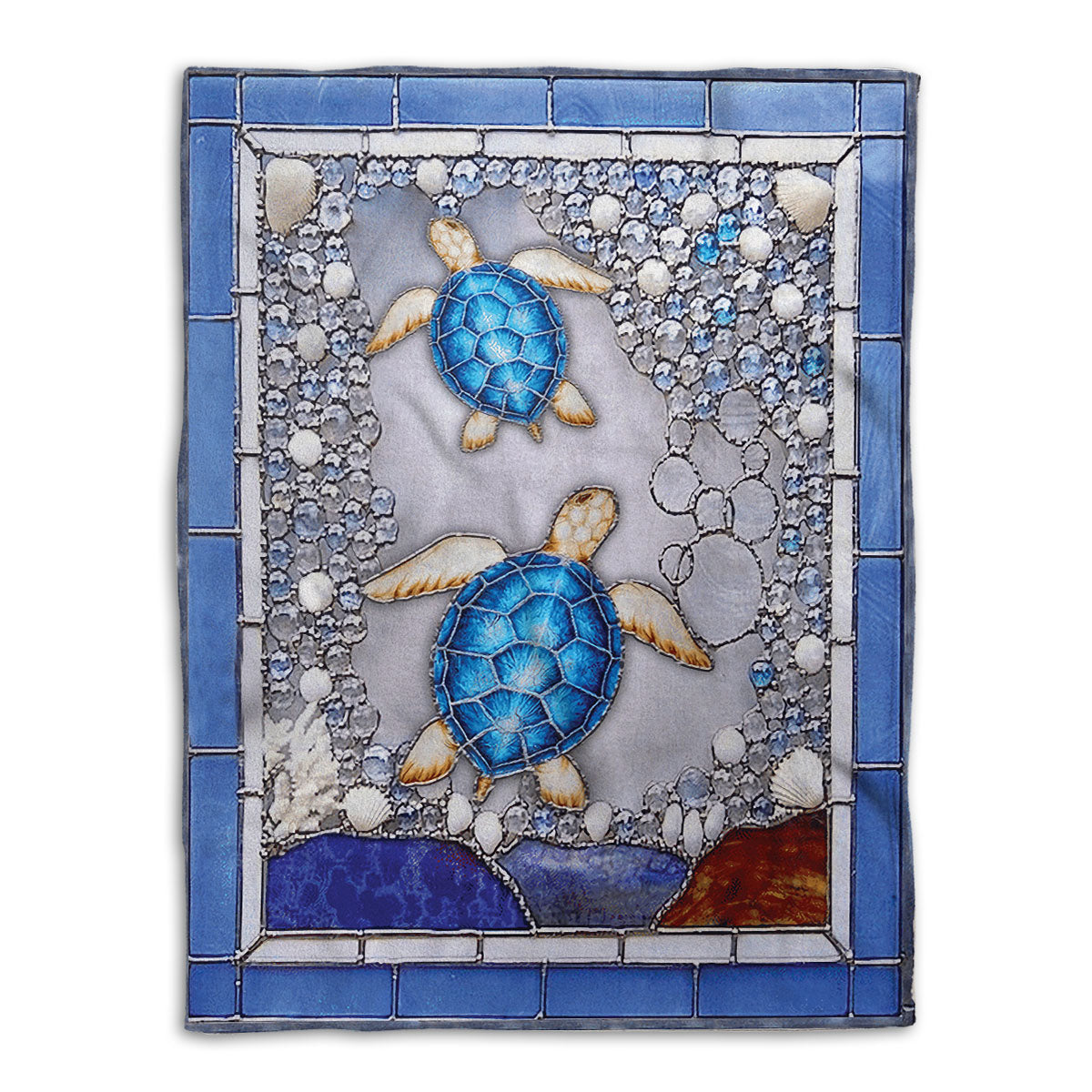 Ohaprints-Fleece-Sherpa-Blanket-Blue-Sea-Turtle-Soft-Throw-Blanket-1114-Fleece Blanket