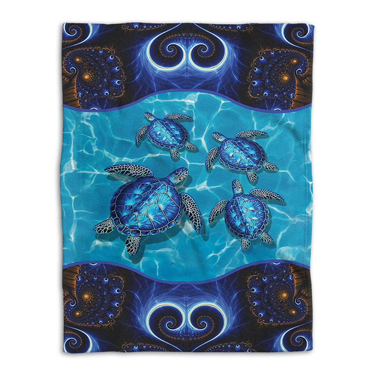 Ohaprints-Fleece-Sherpa-Blanket-Blue-Sea-Turtle-Under-Ocean-Soft-Throw-Blanket-565-Fleece Blanket