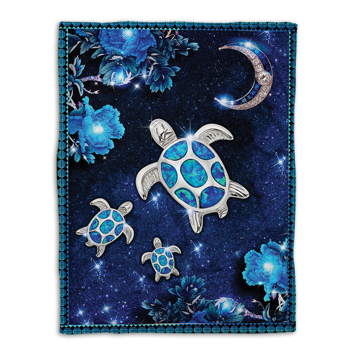 Ohaprints-Fleece-Sherpa-Blanket-Sea-Turtle-Flower-Moon-Galaxy-Soft-Throw-Blanket-1115-Fleece Blanket