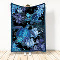 Ohaprints-Fleece-Sherpa-Blanket-Floral-Sea-Turtle-Flower-Soft-Throw-Blanket-496-Sherpa Blanket