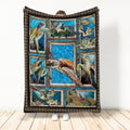 Ohaprints-Fleece-Sherpa-Blanket-Patchwork-Sea-Turtle-Portrait-Sea-Animal-Lover-Soft-Throw-Blanket-706-Sherpa Blanket