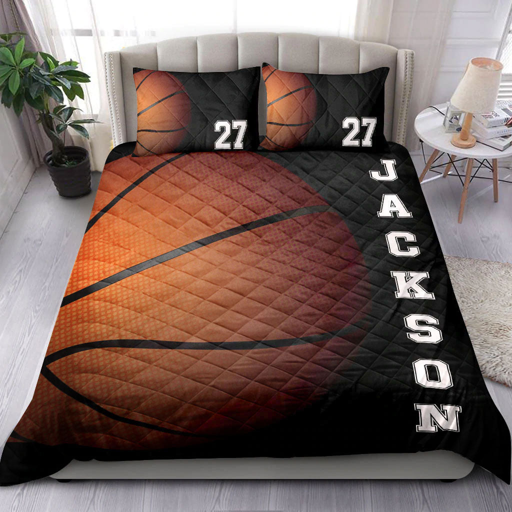 Ohaprints-Quilt-Bed-Set-Pillowcase-Basketball-3D-Print-Player-Fan-Gift-Black-Custom-Personalized-Name-Number-Blanket-Bedspread-Bedding-2244-King (90'' x 100'')