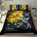 Ohaprints-Quilt-Bed-Set-Pillowcase-Hummingbird-Sunflower-For-All-Season-Gift-Idea-Black-Custom-Personalized-Name-Blanket-Bedspread-Bedding-1617-King (90'' x 100'')