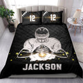 Ohaprints-Quilt-Bed-Set-Pillowcase-Football-Boy-Ball-Light-Player-Fan-Gift-Black-Custom-Personalized-Name-Number-Blanket-Bedspread-Bedding-2776-King (90'' x 100'')