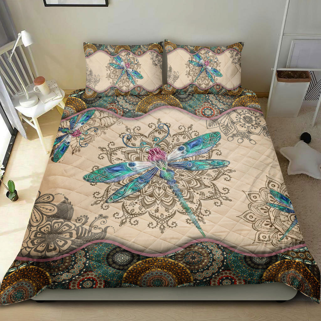 Ohaprints-Quilt-Bed-Set-Pillowcase-Dragonfly-Mandala-Vintage-Animal-Lover-For-All-Season-Unique-Gift-Idea-Blanket-Bedspread-Bedding-2196-King (90'' x 100'')