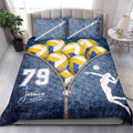 Ohaprints-Quilt-Bed-Set-Pillowcase-Volleyball-Girl-Ball-Zip-Jean-Blue-Player-Fan-Custom-Personalized-Name-Number-Blanket-Bedspread-Bedding-2775-King (90'' x 100'')