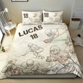 Ohaprints-Quilt-Bed-Set-Pillowcase-Football-Sketch-Players-Fan-Gift-Vintage-Beige-Custom-Personalized-Name-Number-Blanket-Bedspread-Bedding-2122-King (90'' x 100'')