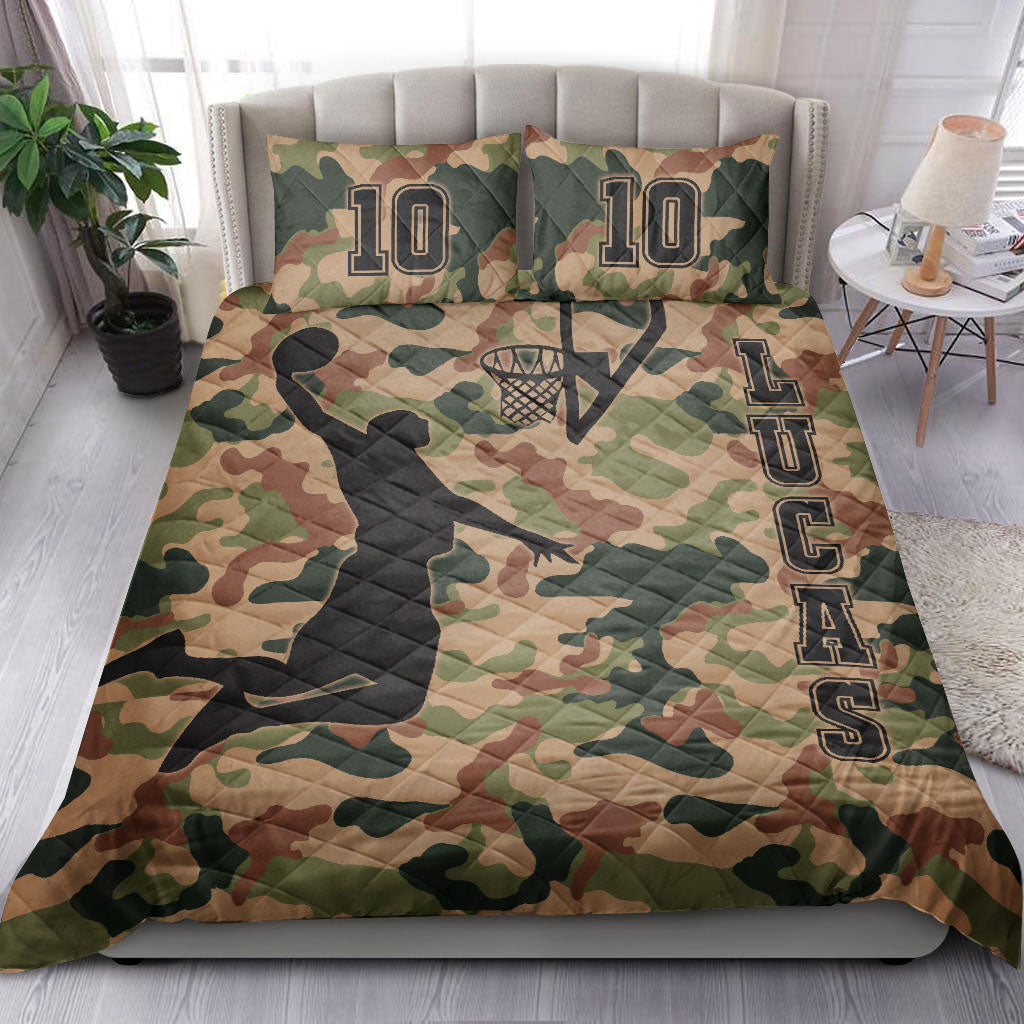 Ohaprints-Quilt-Bed-Set-Pillowcase-Basketball-Boy-Camouflage-Vintage-Player-Fan-Custom-Personalized-Name-Number-Blanket-Bedspread-Bedding-2230-King (90'' x 100'')