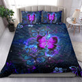 Ohaprints-Quilt-Bed-Set-Pillowcase-Suicide-Prevention-Awareness-Butterfly-Faith-Hope-Love-Flower-Blue-Blanket-Bedspread-Bedding-2788-King (90'' x 100'')