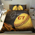 Ohaprints-Quilt-Bed-Set-Pillowcase-Softball-Glove-Ball-Vintage-Player-Fan-Gift-Custom-Personalized-Name-Number-Blanket-Bedspread-Bedding-1646-King (90'' x 100'')