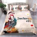 Ohaprints-Quilt-Bed-Set-Pillowcase-Basketball-Watercolor-Player-Fan-Gift-Beige-Custom-Personalized-Name-Number-Blanket-Bedspread-Bedding-2833-King (90'' x 100'')