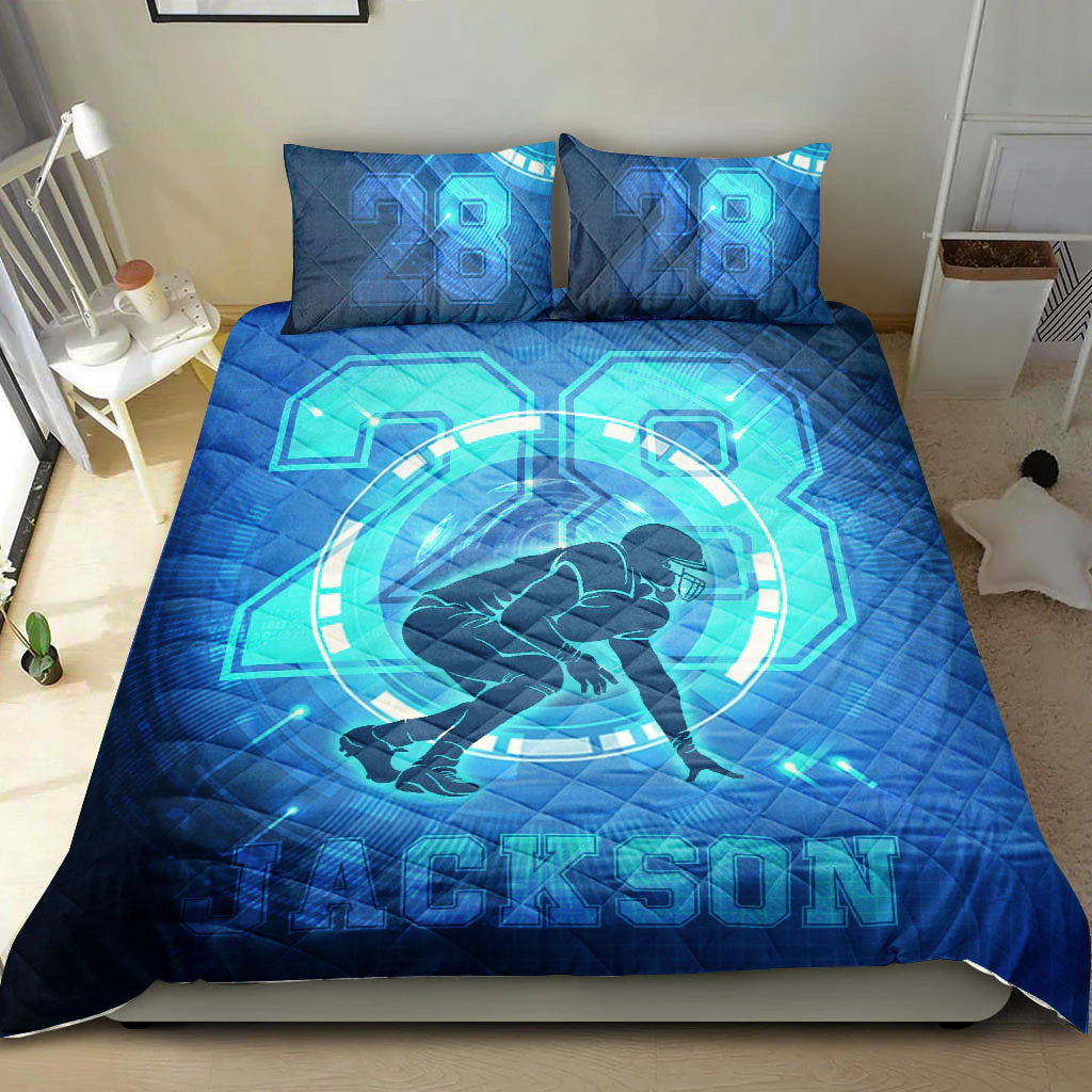 Ohaprints-Quilt-Bed-Set-Pillowcase-Football-Boy-Blue-Digital-Player-Fan-Gift-Idea-Custom-Personalized-Name-Number-Blanket-Bedspread-Bedding-2769-King (90'' x 100'')