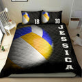 Ohaprints-Quilt-Bed-Set-Pillowcase-Volleyball-Ball-3D-Player-Fan-Unique-Black-Custom-Personalized-Name-Number-Blanket-Bedspread-Bedding-2839-King (90'' x 100'')