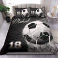 Ohaprints-Quilt-Bed-Set-Pillowcase-Soccer-Ball-Black-Player-Fan-Unique-Gift-Idea-Custom-Personalized-Name-Number-Blanket-Bedspread-Bedding-2813-King (90'' x 100'')