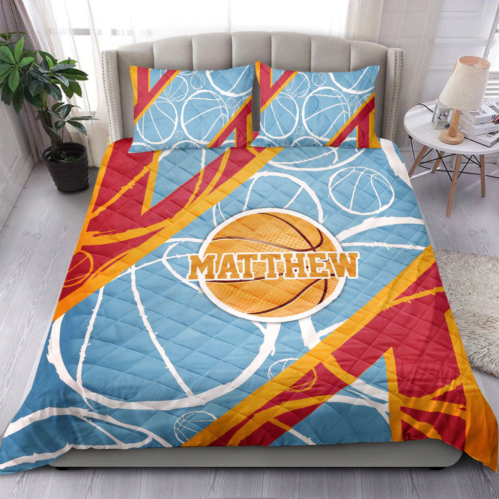 Ohaprints-Quilt-Bed-Set-Pillowcase-Basketball-Ball-Player-Fan-Gift-Idea-Turquoise-Custom-Personalized-Name-Number-Blanket-Bedspread-Bedding-2809-King (90'' x 100'')