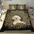 Ohaprints-Quilt-Bed-Set-Pillowcase-Shih-Tzu-Shihtzu-Animal-Pet-Dog-Paw-Print-Mandala-Vintage-Gift-Idea-Black-Blanket-Bedspread-Bedding-1031-King (90'' x 100'')