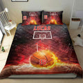 Ohaprints-Quilt-Bed-Set-Pillowcase-Basketball-Red-Fire-Ball-Player-Fan-Gift-Idea-Custom-Personalized-Name-Number-Blanket-Bedspread-Bedding-2815-King (90'' x 100'')