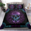 Ohaprints-Quilt-Bed-Set-Pillowcase-Purple-Skull-Skeleton-Mandala-Horror-Gothic-Black-Unique-Gift-Idea-Blanket-Bedspread-Bedding-2852-King (90'' x 100'')