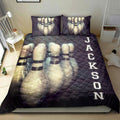 Ohaprints-Quilt-Bed-Set-Pillowcase-Bowling-Pin-Old-School-Player-Fan-Gift-Idea-Black-Custom-Personalized-Name-Blanket-Bedspread-Bedding-411-King (90'' x 100'')