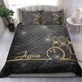 Ohaprints-Quilt-Bed-Set-Pillowcase-Bowling-Pin-Bowler-Gold-Line-Player-Fan-Gift-Idea-Custom-Personalized-Name-Blanket-Bedspread-Bedding-468-King (90'' x 100'')