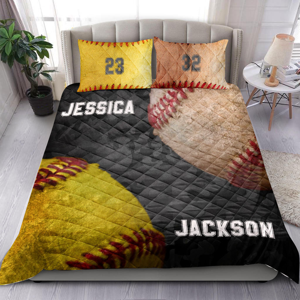 Ohaprints-Quilt-Bed-Set-Pillowcase-Baseball-Softball-Black-Camo-Player-Fan-Gift-Custom-Personalized-Name-Number-Blanket-Bedspread-Bedding-1599-King (90'' x 100'')