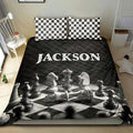 Ohaprints-Quilt-Bed-Set-Pillowcase-Chess-Checked-Player-Fan-Gift-Idea-Black-White-Custom-Personalized-Name-Number-Blanket-Bedspread-Bedding-2181-King (90'' x 100'')