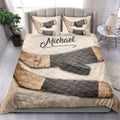 Ohaprints-Quilt-Bed-Set-Pillowcase-Hockey-Stick-Puck-Vintage-Beige-Player-Fan-Gift-Custom-Personalized-Name-Blanket-Bedspread-Bedding-1540-King (90'' x 100'')