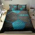 Ohaprints-Quilt-Bed-Set-Pillowcase-Soccer-Blue-Black-Pattern-3D-Player-Fan-Gift-Custom-Personalized-Name-Number-Blanket-Bedspread-Bedding-2146-King (90'' x 100'')