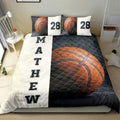 Ohaprints-Quilt-Bed-Set-Pillowcase-Basketball-Ball-3D-Player-Fan-Gift-Black-Beige-Custom-Personalized-Name-Number-Blanket-Bedspread-Bedding-2755-King (90'' x 100'')