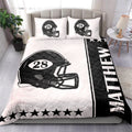 Ohaprints-Quilt-Bed-Set-Pillowcase-Football-Helmet-Black-White-Player-Fan-Gift-Custom-Personalized-Name-Number-Blanket-Bedspread-Bedding-2758-King (90'' x 100'')