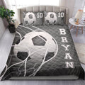Ohaprints-Quilt-Bed-Set-Pillowcase-Soccer-Ball-In-Net-Player-Fan-Gift-Idea-Grey-Custom-Personalized-Name-Number-Blanket-Bedspread-Bedding-2144-King (90'' x 100'')